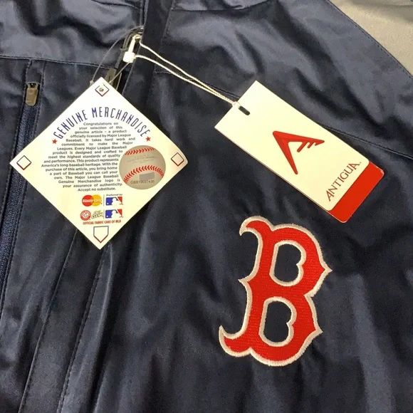 Boston Red Sox MLB Antigua Genuine Merchandise Blue Embroidered Jacket Size XXL